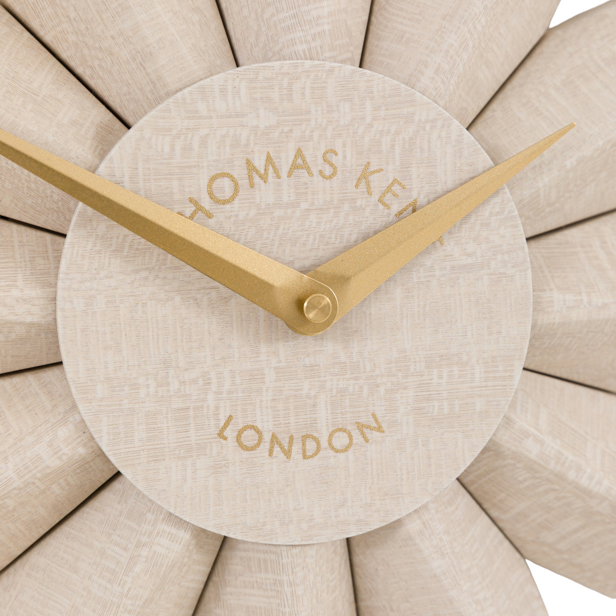 Gallery Direct North Star Wall Clock Light Grey, close-up of the clock face and finish