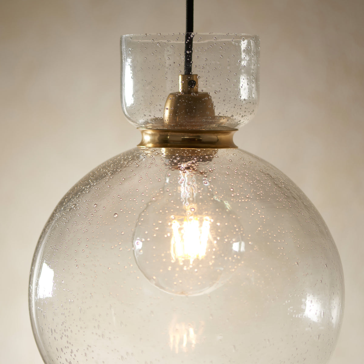 Gallery Direct Odette Bubble Pendant Light Clear, close-up of the finish and design