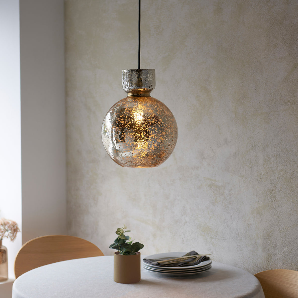 Gallery Direct Odette Bubble Pendant Light Smoked, styled in a room setting