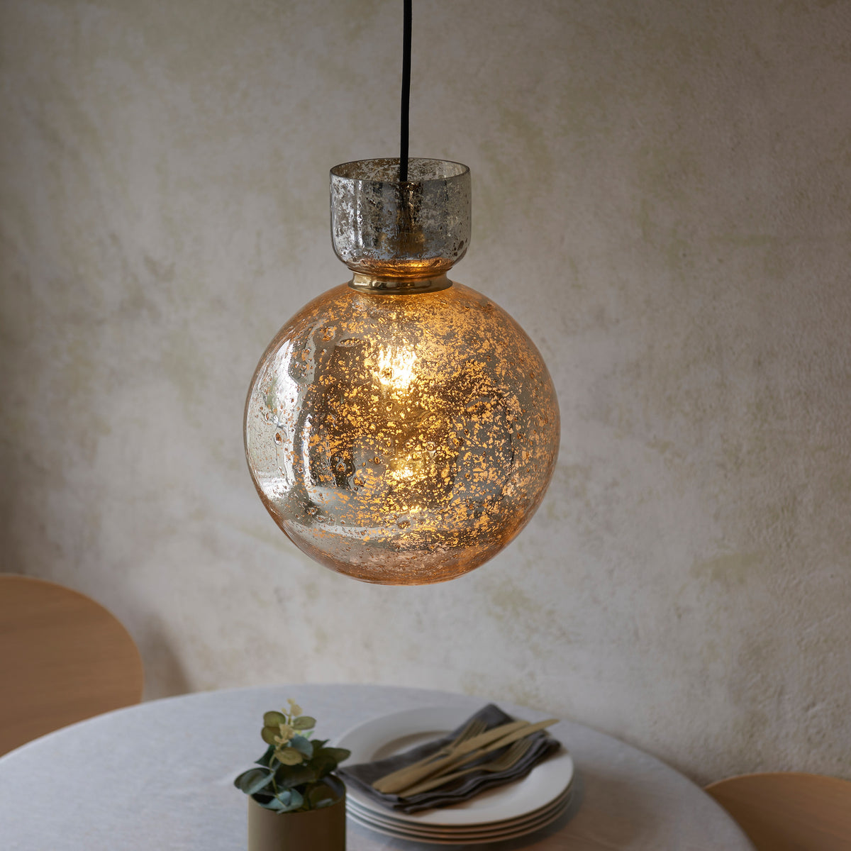 Gallery Direct Odette Bubble Pendant Light Smoked, styled in a room setting
