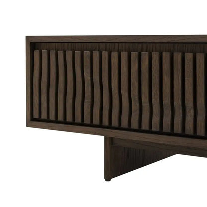 Gallery Direct Onda 1 Drawer Coffee Table features an Italian inspired design of a slatted wave pattern to the drawer front