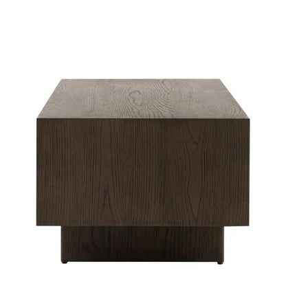 Gallery Direct Onda 1 Drawer Coffee Table constructed from a dark finished Oak wood and veneers