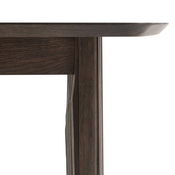 Gallery Direct Onda Extending Dining Table is constructed from solid oak and premium veneers with a sophisticated charcoal brown finish