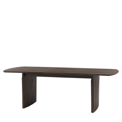 Gallery Direct Onda Extending Dining Table can seat 6 people and features an extending mechanism, and slatted wave detailing to the legs