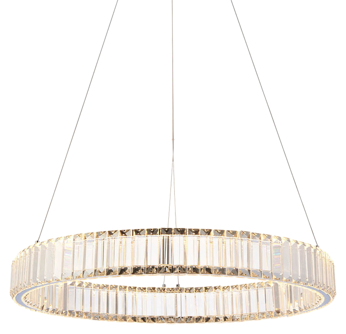 Gallery Direct Ousden Round Pendant Light Chrome, complete product view on a white background