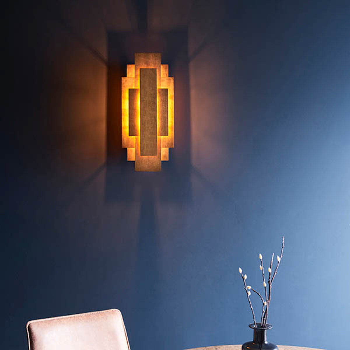 Gallery Direct Ovid Wall Light Gold, styled in a room setting