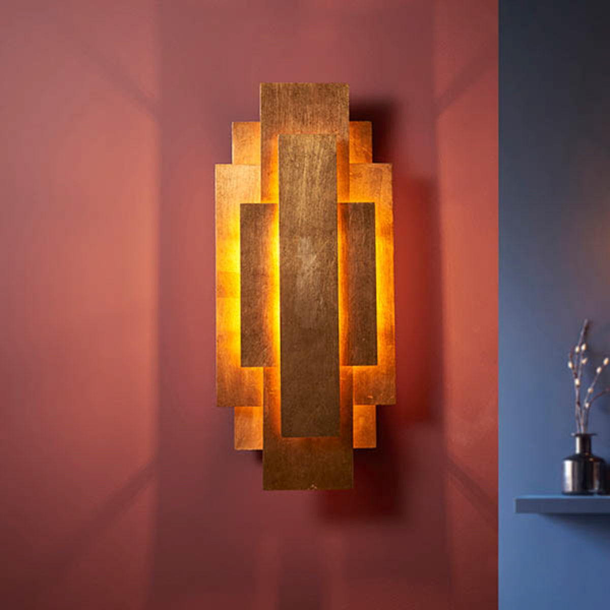 Gallery Direct Ovid Wall Light Gold, styled in a room setting