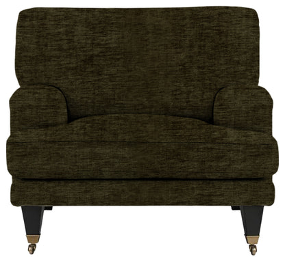 Gallery Direct Padbury Armchair in Celine Olive upholstery, product view