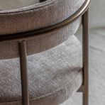 Gallery Direct Pair of Aveley Dining Chairs in Natural soft touch upholstery with a bronzed metal frame and legs