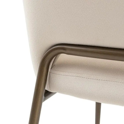 Gallery Direct Pair of Cosenza Dining Chairs in a soft Vanilla colour with tapered metal legs