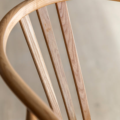 Gallery Direct Pair of Whitney Bar Stools in Natural Elm wood with a wishbone backrest