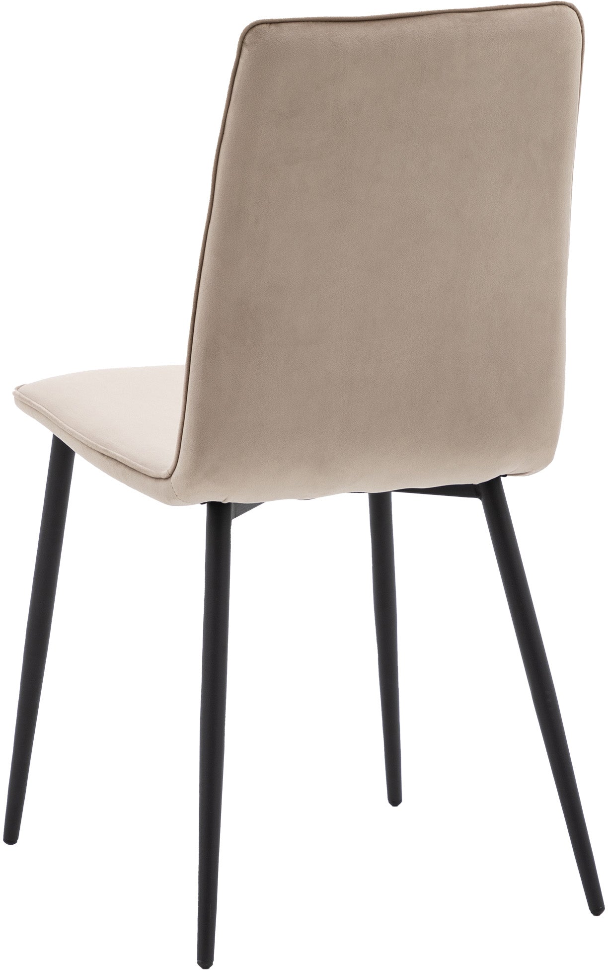 Gallery Direct Pair of Widdicombe Dining Chairs in a soft Taupe upholstery with black metal legs