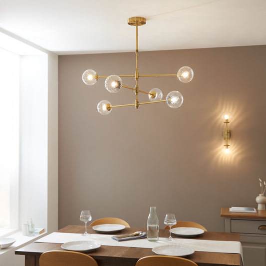 Gallery Direct Paraguay 2 Wall Light Aged Brass, styled in a room setting