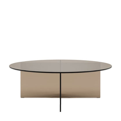 Gallery Direct Parioli Round Glass Coffee Table in Charcoal brown colour