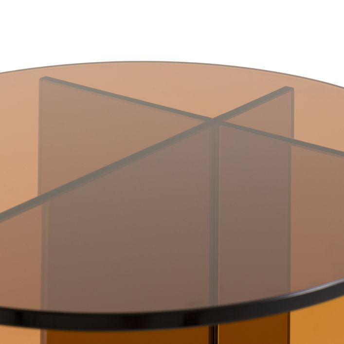 Gallery Direct Parioli Round Glass Side Table in a Bronze toned coloured toughened glass