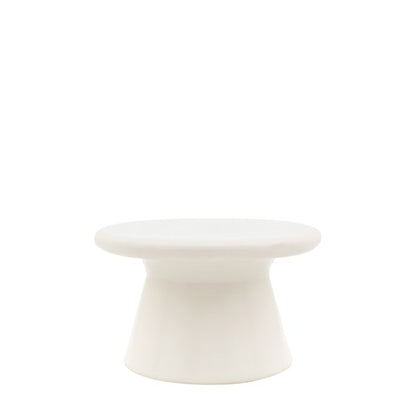 Gallery Direct Pavia Coffee Table in Cream, made from GRC moulded technology to create a modern, smooth curved form and contemporary gloss finish