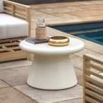 Gallery Direct Pavia Coffee Table made from Cream GRC moulded technology to create the smooth gloss finish. This piece is suitable for both indoor and outdoor use