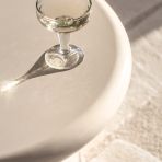 Gallery Direct Pavia Coffee Table in Cream is an elegant table made from GRC to create a smooth curved form with a high gloss finish