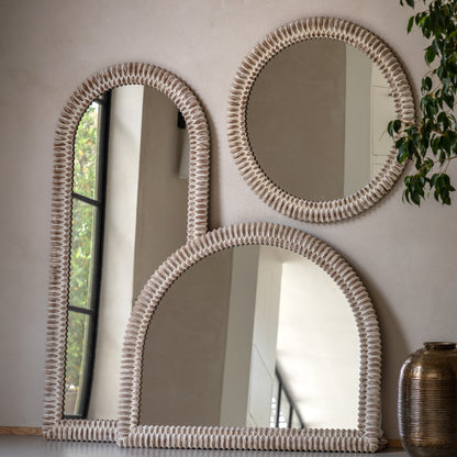 Gallery Direct Pimlico Arch Overmantle White Wash displayed in a styled interior