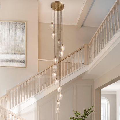 Gallery Direct Polaris 13 Pendant Light Antique Brass, styled in a room setting