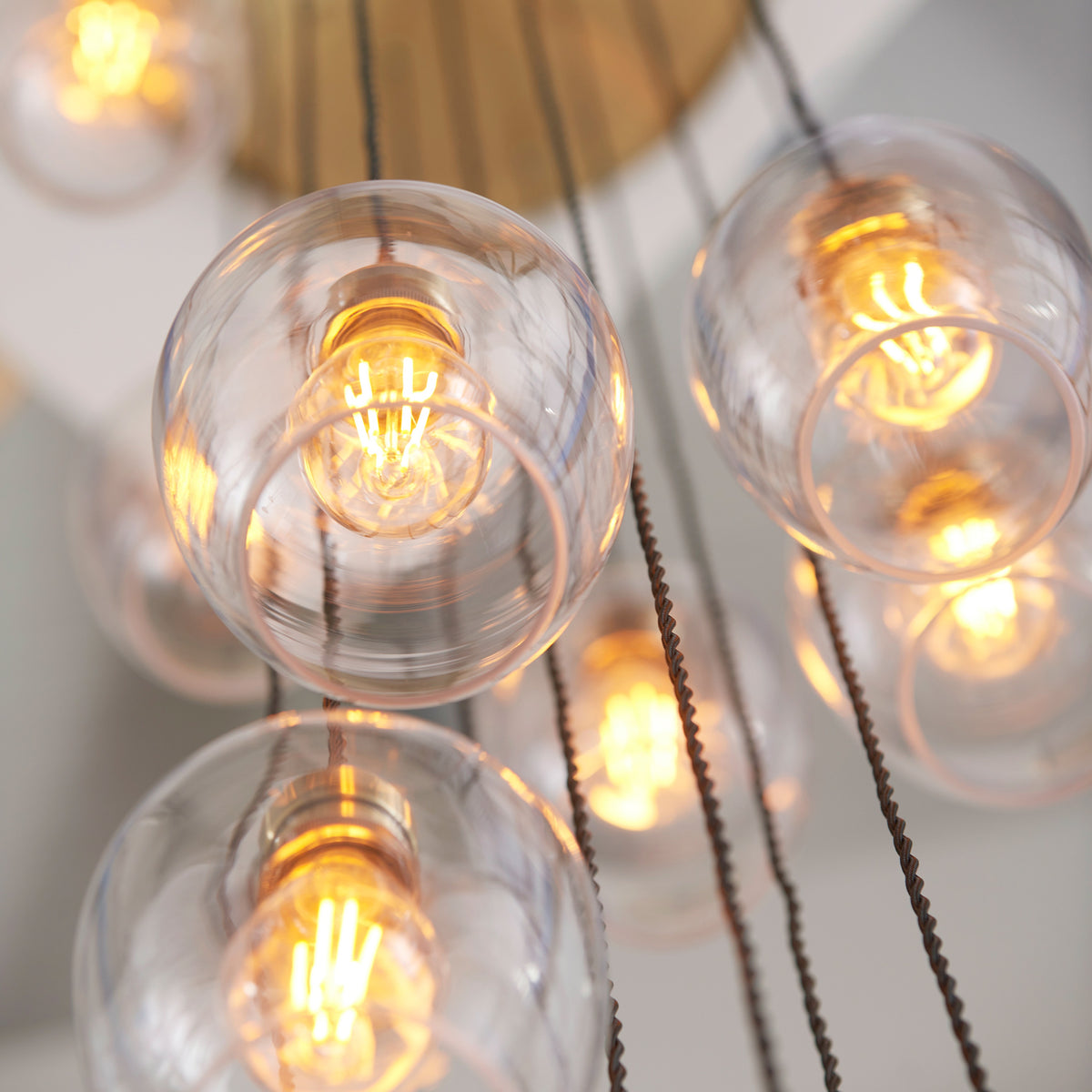 Gallery Direct Polaris 13 Pendant Light Antique Brass, close-up of the finish and design