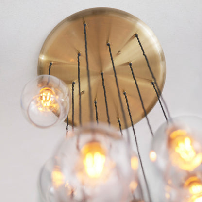 Gallery Direct Polaris 13 Pendant Light Antique Brass, close-up of the finish and design