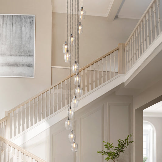 Gallery Direct Polaris 13 Pendant Light Bright Nickel, styled in a room setting