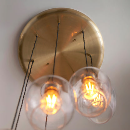 Gallery Direct Polaris 7 Pendant Light Antique Brass, close-up of the finish and design