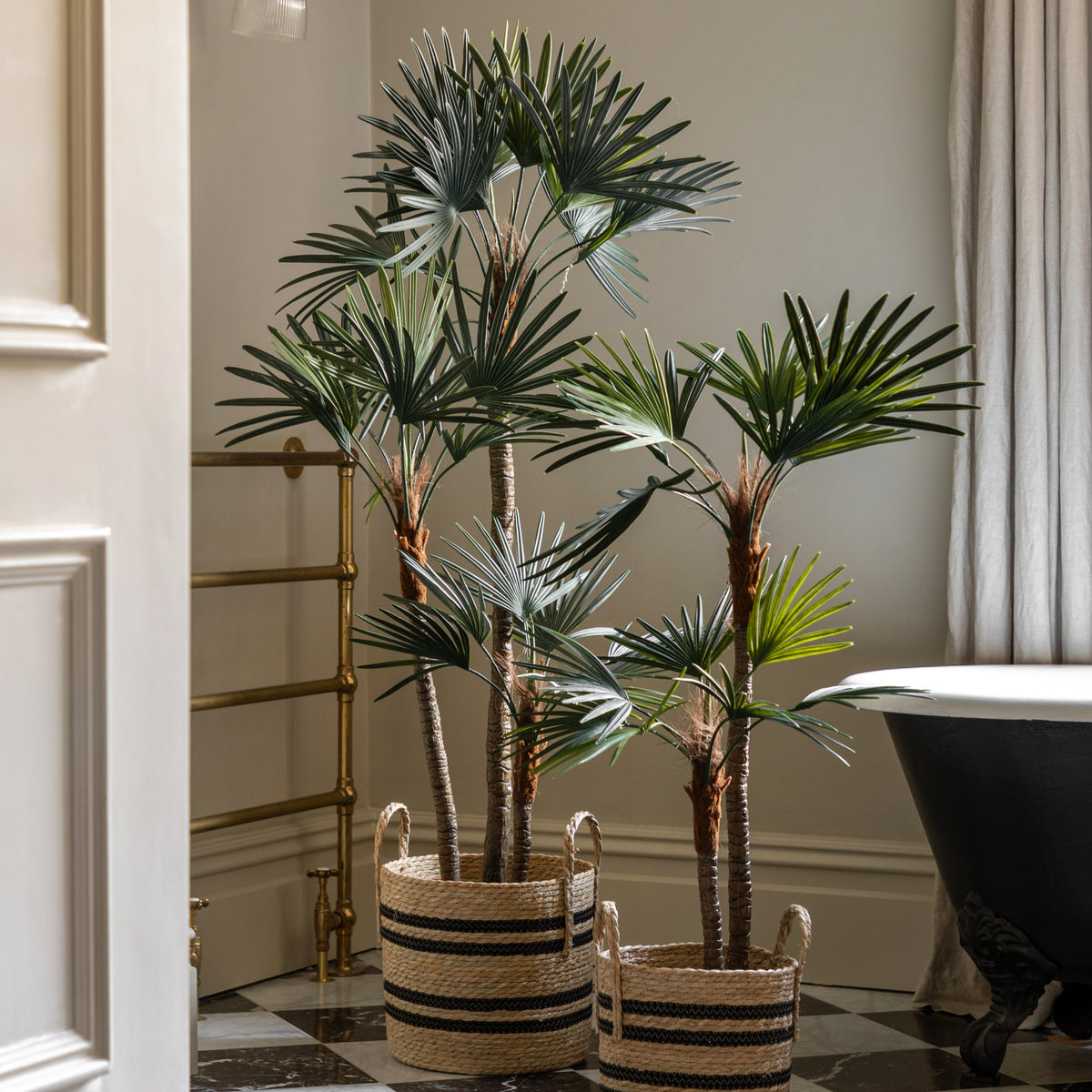 Gallery Direct Potted Statement Palm Green Small, styled in a supplier lifestyle setting
