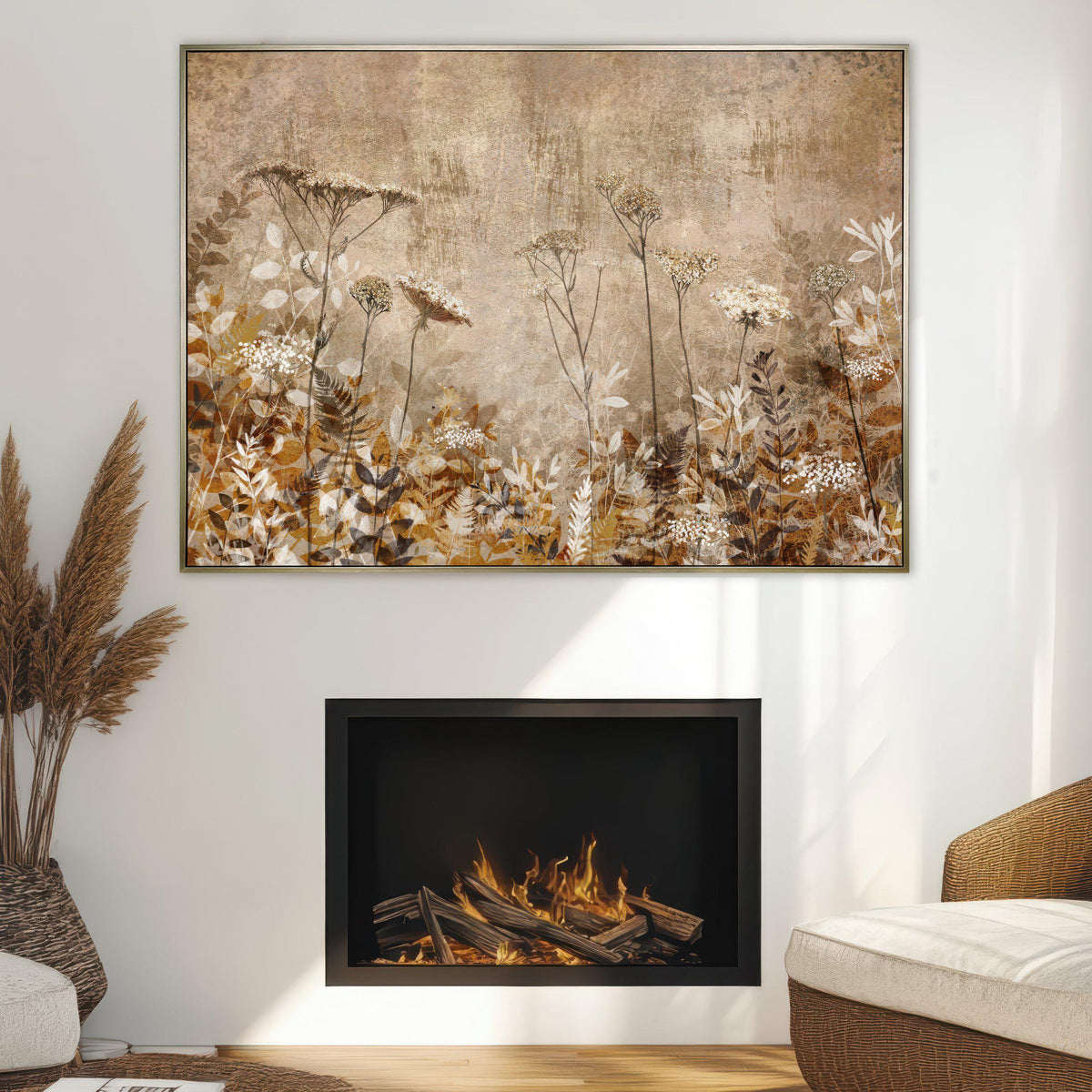 Gallery Direct Radiance Framed Canvas displayed in a styled interior