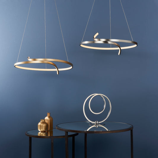 Gallery Direct Rafe Pendant Light Brushed Gold, styled in a room setting