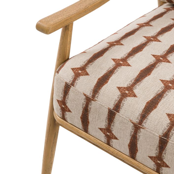 Gallery Direct Reliant Armchair in Indra Stripe upholstery with solid wooden frame and armrests