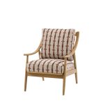 Gallery Direct Reliant Armchair in Indra Stripe diamond weave patterned upholstery with an ash wood frame