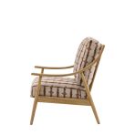 Gallery Direct Reliant Armchair has a solid ash wood frame with spindle backrest, and generously padded seat cushions in a striking Indra stripe fabric