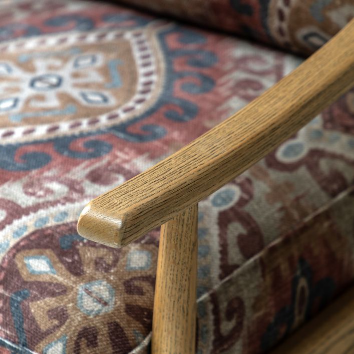 Gallery Direct Reliant Armchair in Zari Jacquard patterned fabric with an ash wood frame