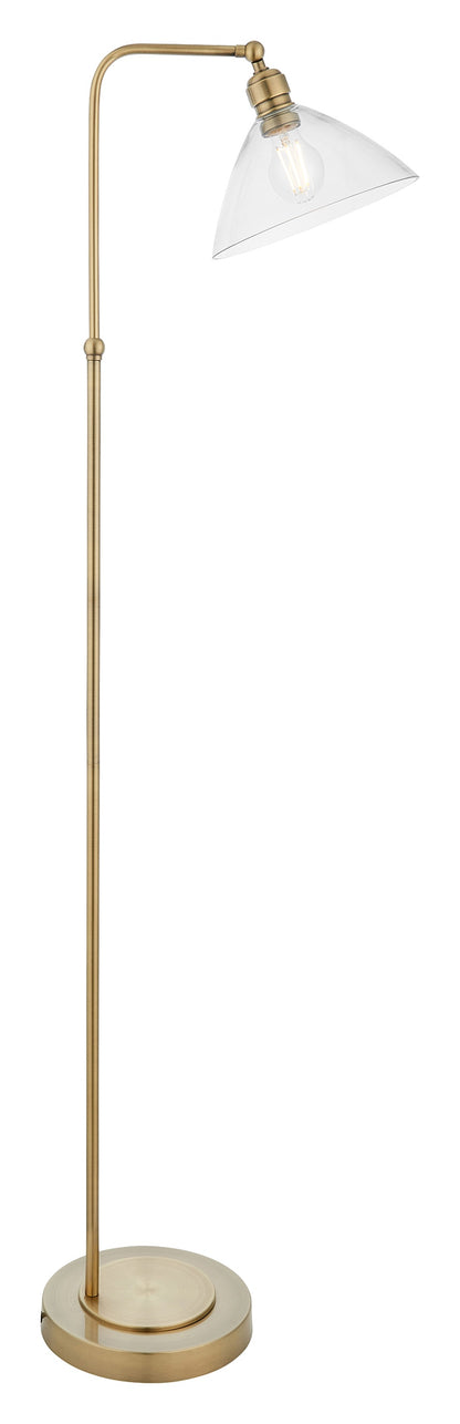Gallery Direct Renata Floor Lamp Antique Brass, complete product view on a white background