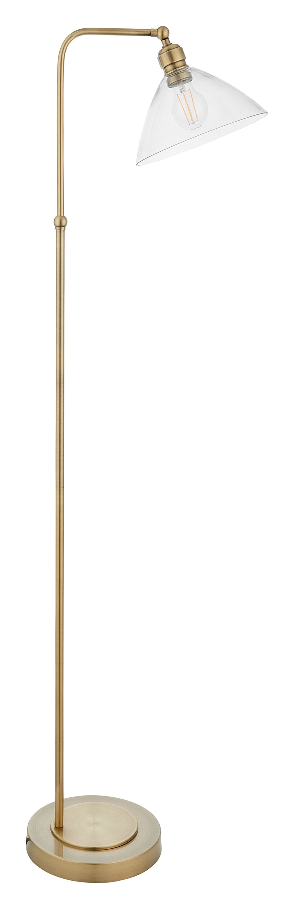 Gallery Direct Renata Floor Lamp Antique Brass, complete product view on a white background