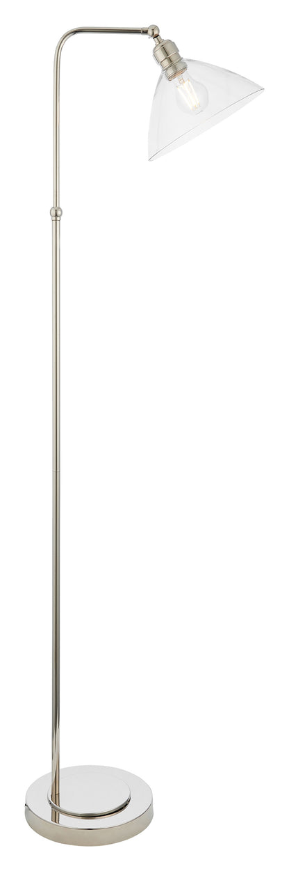 Gallery Direct Renata Floor Lamp Bright Nickel, complete product view on a white background