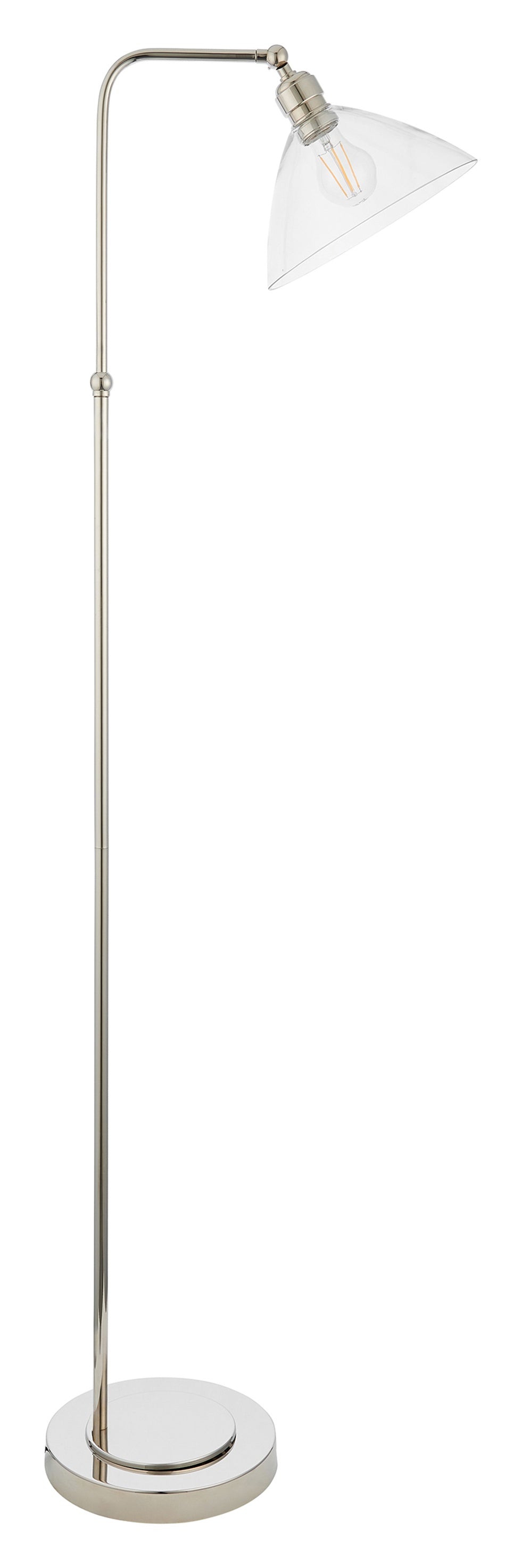 Gallery Direct Renata Floor Lamp Bright Nickel, complete product view on a white background