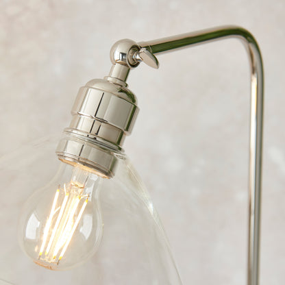 Gallery Direct Renata Floor Lamp Bright Nickel, close-up of the finish and design