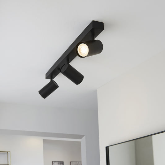 Gallery Direct Rez 3 Ceiling Light Black, styled in a room setting