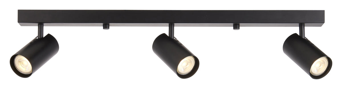 Gallery Direct Rez 3 Ceiling Light Black, complete product view on a white background