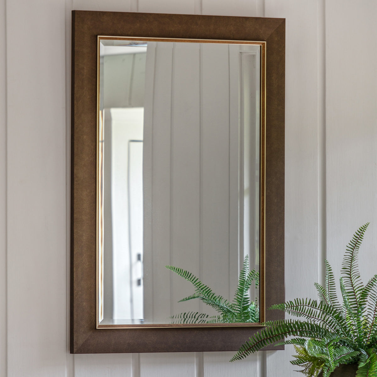 Gallery Direct Richmond Rectangle Mirror Bronze displayed in a styled interior