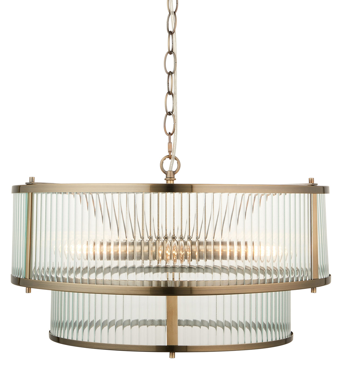 Gallery Direct Ridgeton 5 Pendant Light Antique Brass, complete product view on a white background
