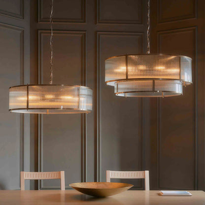 Gallery Direct Ridgeton 8 Pendant Light Antique Brass, styled in a room setting