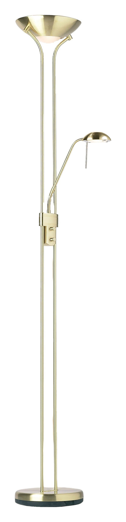 Gallery Direct Rome Floor Lamp Satin Brass, complete product view on a white background