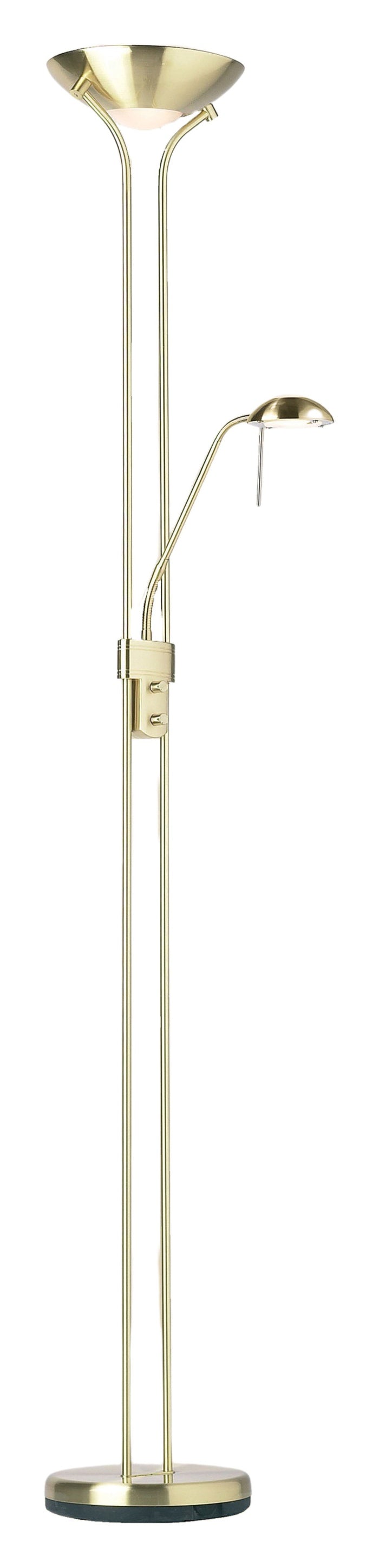 Gallery Direct Rome Floor Lamp Satin Brass, complete product view on a white background