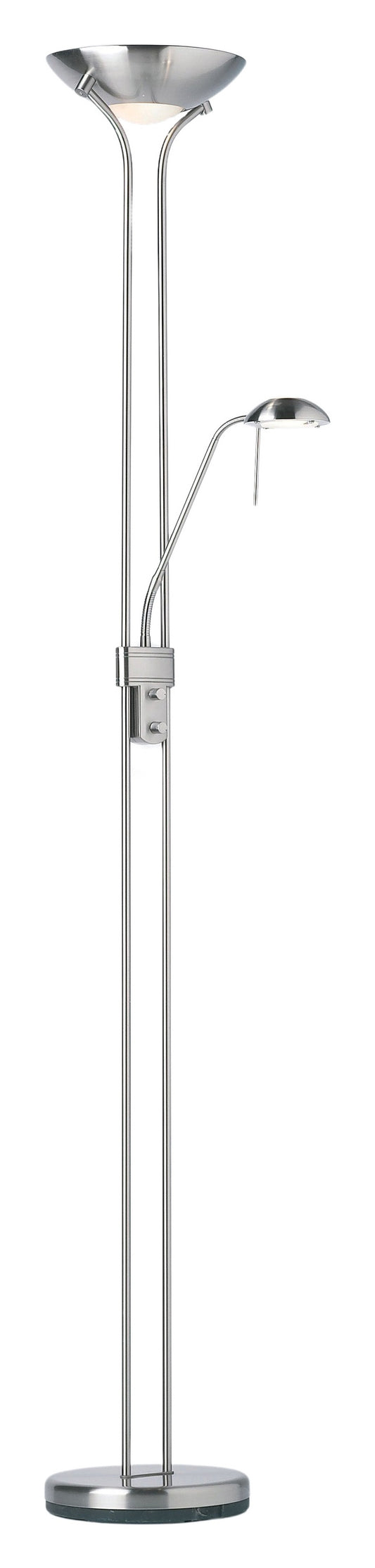 Gallery Direct Rome Floor Lamp Satin Chrome, complete product view on a white background