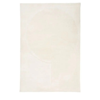 Gallery Direct Romney Large New Zealand Lambswool tufted rug measuring 2000x2900mm in a cream coloured geometric pattern