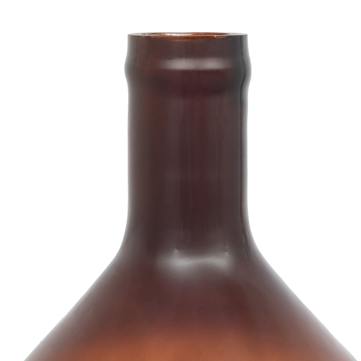 Gallery Direct Rueda Giant Glass Bottle Vase Amber, close-up showing its finish and detail